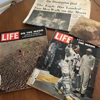 Lot 88 - Vintage Moon Landing Newspapers