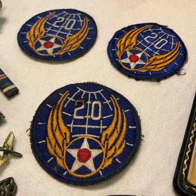 Lot 93 - Military Medals and Sterling ID and Pins