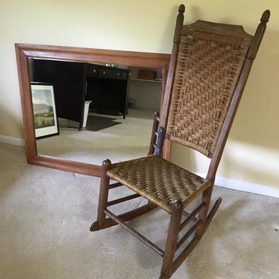Lot 51 - Rocking Chair and Mirror