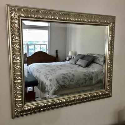 Mirror with Silver Wood Trim