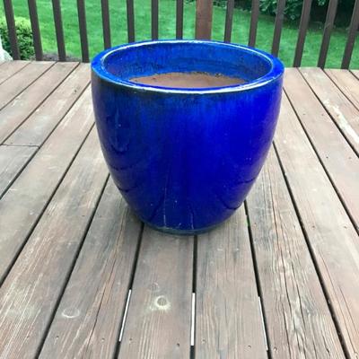 Ceramic Blue Glazed Planter Pot