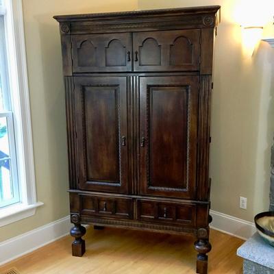 Antique Armoire Converted to TV/Media Console