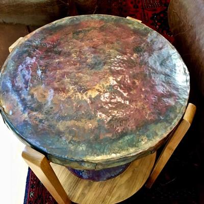 Custom Wood & Copper Round Table by Fair Haven Woodworks