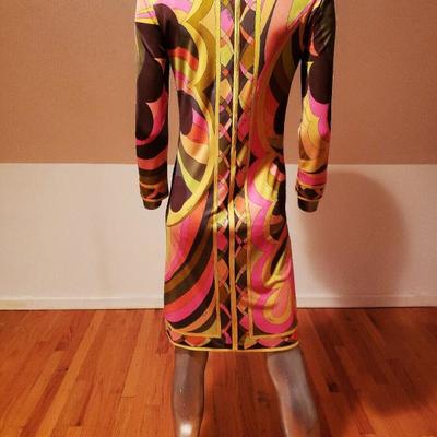 Extremely Rare EMILIO PUCCI 1950's silk dress Florence Italy  Saks 5th Avenue