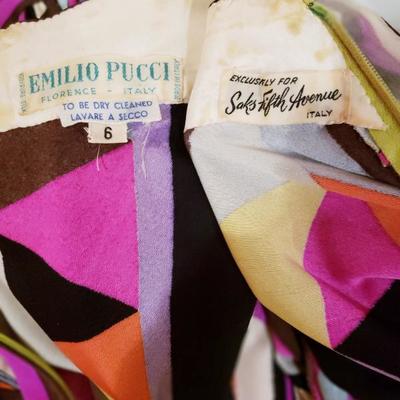 Very Rare EMILIO PUCCI 1960 silk dress Florence Italy Saks 5th Avenue Exclusive