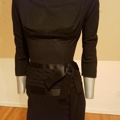 Larry Aldrich 1940's satin ribbon embellished cocktail dress 