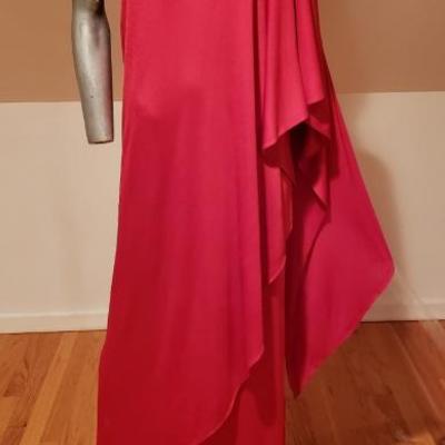 OSCAR De LA RENTA Couture Saks 5th Ave 1970's Grecian Goddess draped Gown  