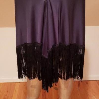 Vintage Mantila jersey shawl long fringes gold ebroidred silk collar