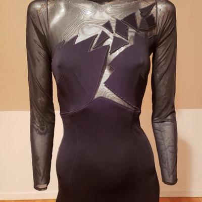 CACHE'  Illusion mermaid gown cutout geometric design Sensual