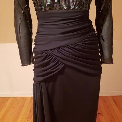 CASADEI 1982 signed silk chiffon illusion beaded cocktail dress