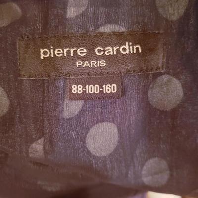 VTG PIERRE CARDIN Paris Numbered Polka dot blue dress bakelite buttons 