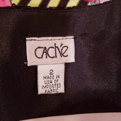 CACHE' silk floral & Frech lace Mermaid low cut maxi cocktail gown