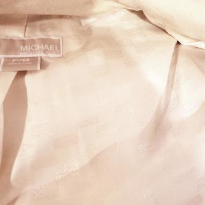 MICHARL KORS double breasted cream wool peacot jacket.gold chains hardware