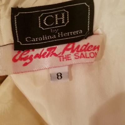 Carolina Herrera for Elizabeth Arden Salon silk damask dress bow