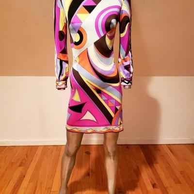 Very Rare EMILIO PUCCI 1960 silk dress Florence Italy Saks 5th Avenue Exclusive