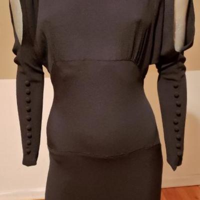 Vtg 1920's formal bias open sleeve gown kick pleats Carol Lombard  