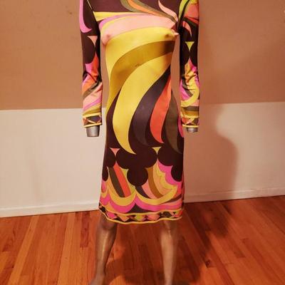 Extremely Rare EMILIO PUCCI 1950's silk dress Florence Italy  Saks 5th Avenue