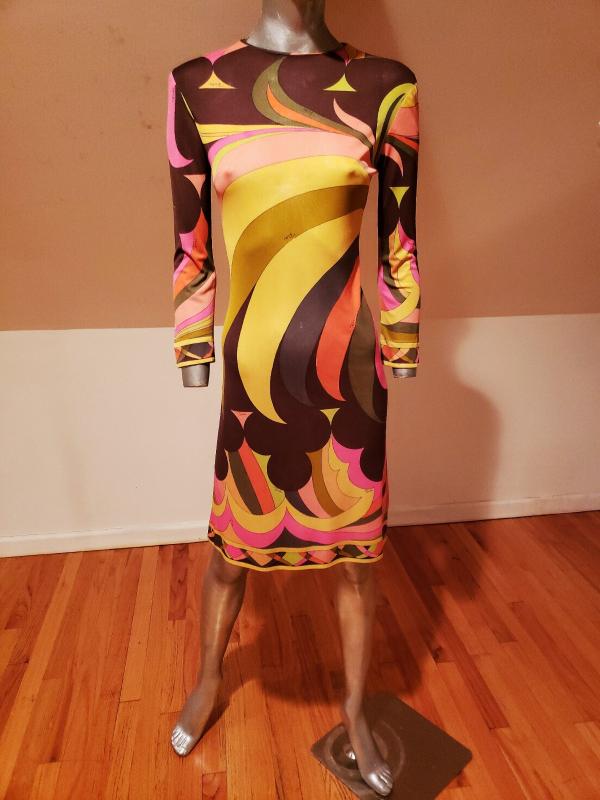 Extremely Rare EMILIO PUCCI 1950's silk dress Florence Italy Saks 5th  Avenue