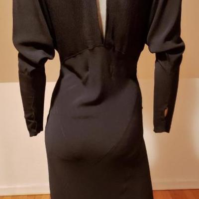 Vtg 1920's formal bias open sleeve gown kick pleats Carol Lombard  