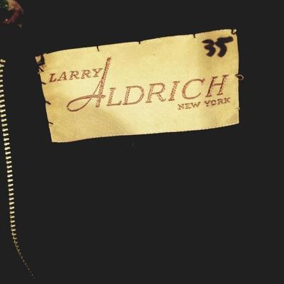 Larry Aldrich 1940's satin ribbon embellished cocktail dress 