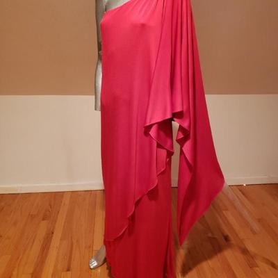 OSCAR De LA RENTA Couture Saks 5th Ave 1970's Grecian Goddess draped Gown  