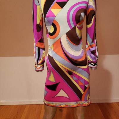 Extremely Rare EMILIO PUCCI 1950's silk dress Florence Italy Saks 5th  Avenue