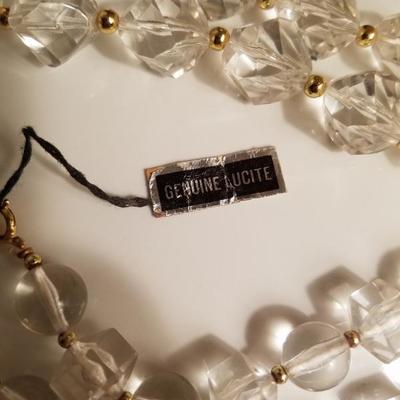 Circa 1940's REAL LUCITE Necklaces One Long one shorter Amazing