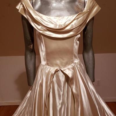French Chateau Actor liquid Peau de Soie majestic Gown Circa 1930's