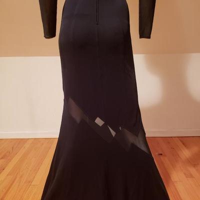 CACHE'  Illusion mermaid gown cutout geometric design Sensual