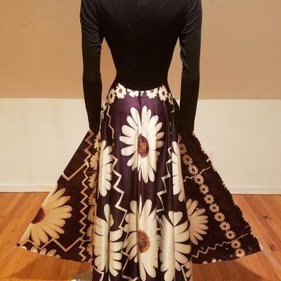 ELINOR GAY 1960 Trapeze psychedelic maxi gown Flower Power boho chic