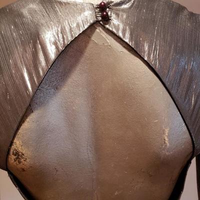 CASADEI 80's signed Avant Garde silver Lame disco draped dress 
