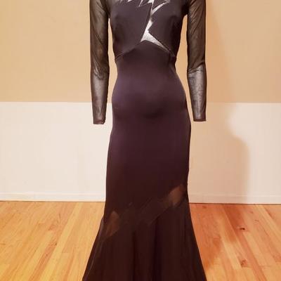 CACHE'  Illusion mermaid gown cutout geometric design Sensual