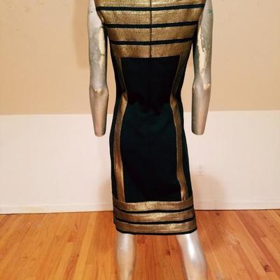 Tory Burch cocktail dress with metallic lame accents