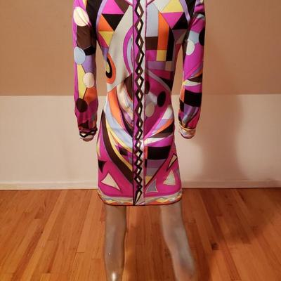 Very Rare EMILIO PUCCI 1960 silk dress Florence Italy Saks 5th Avenue Exclusive