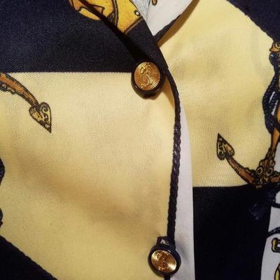 Vintage Maritime Shirt dress Gold buttons pockets