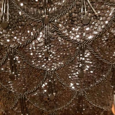  Embellished Beaded sequins danglers onyx top British Colony of Hong Kong 1940's