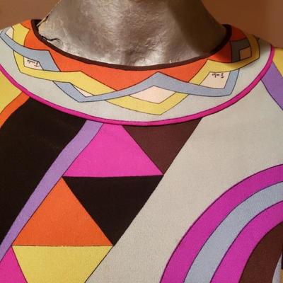 Very Rare EMILIO PUCCI 1960 silk dress Florence Italy Saks 5th Avenue Exclusive