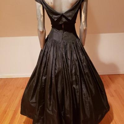 Circa 1930 Glamorous embellished Taffeta gown Registered Fashion Guild