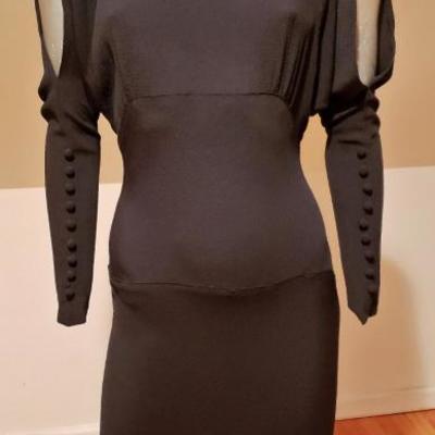 Vtg 1920's formal bias open sleeve gown kick pleats Carol Lombard  