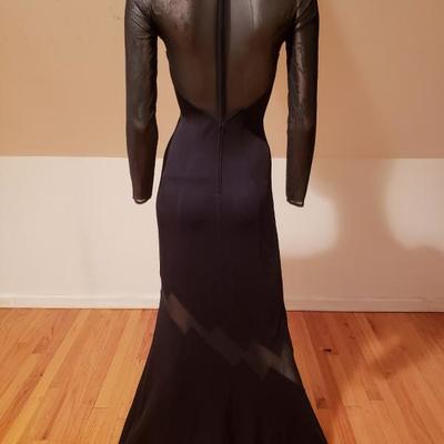 CACHE'  Illusion mermaid gown cutout geometric design Sensual