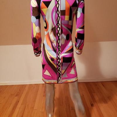 Very Rare EMILIO PUCCI 1960 silk dress Florence Italy Saks 5th Avenue Exclusive