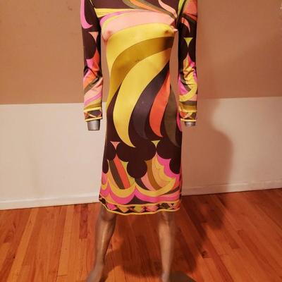Extremely Rare EMILIO PUCCI 1950's silk dress Florence Italy  Saks 5th Avenue