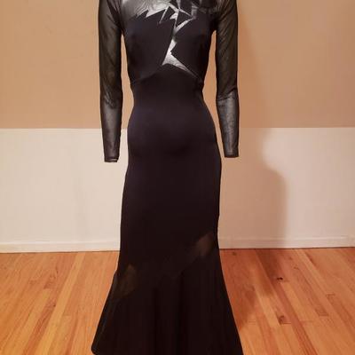 CACHE'  Illusion mermaid gown cutout geometric design Sensual