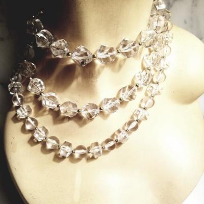 Circa 1940's REAL LUCITE Necklaces One Long one shorter Amazing