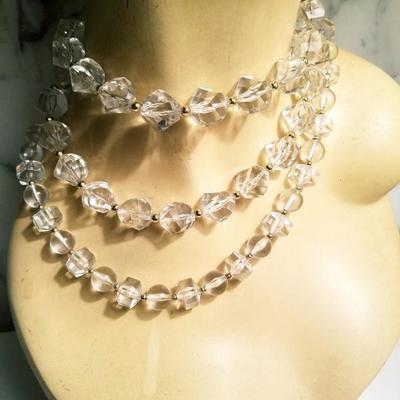 Circa 1940's REAL LUCITE Necklaces One Long one shorter Amazing