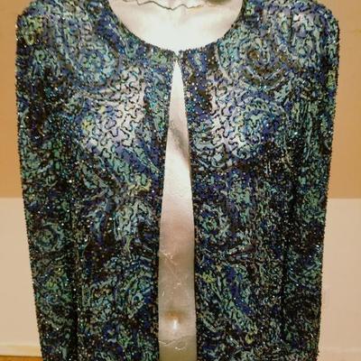 Vintage Iconic Artist Cecily Brown heavily embellished layering silk jacket