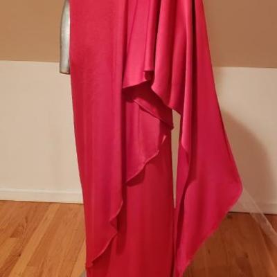 OSCAR De LA RENTA Couture Saks 5th Ave 1970's Grecian Goddess draped Gown  