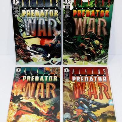 ALIENS Versus PREDATOR WAR #1-4 Complete Set 1995 Dark Horse Comics Lot #710-13