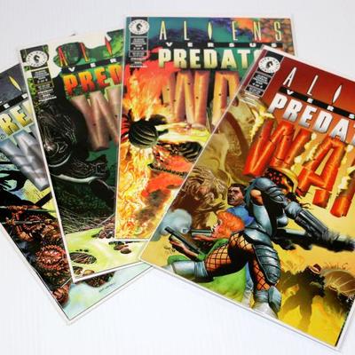ALIENS Versus PREDATOR WAR #1-4 Complete Set 1995 Dark Horse Comics Lot #710-13