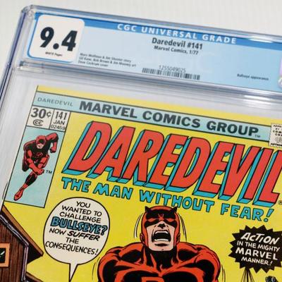 DAREDEVIL #141 CGC 9.4 White Pages Bullseye App. Marvel Comics 1977 #710-60